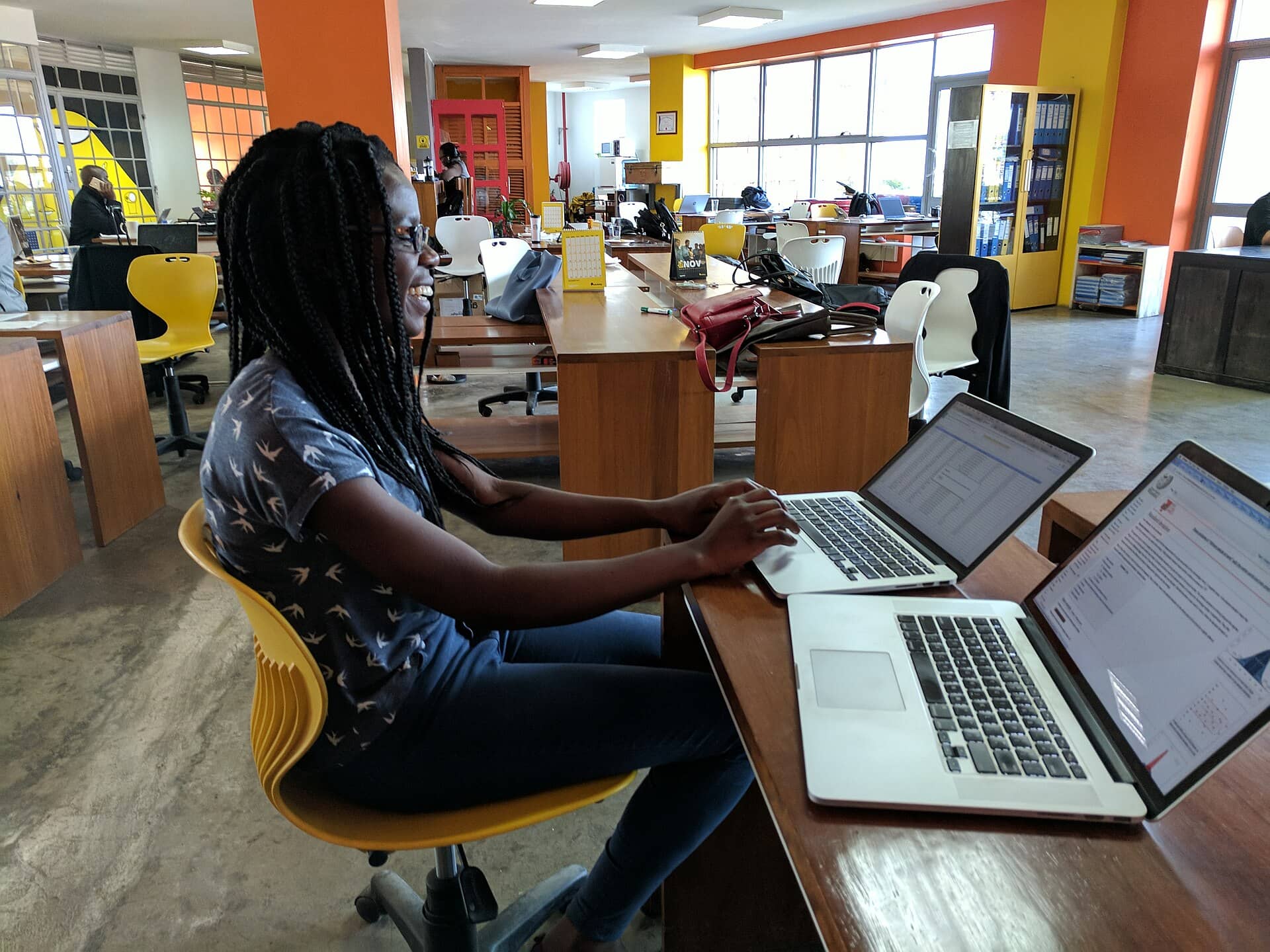 A solar data analyst at work in Kenya